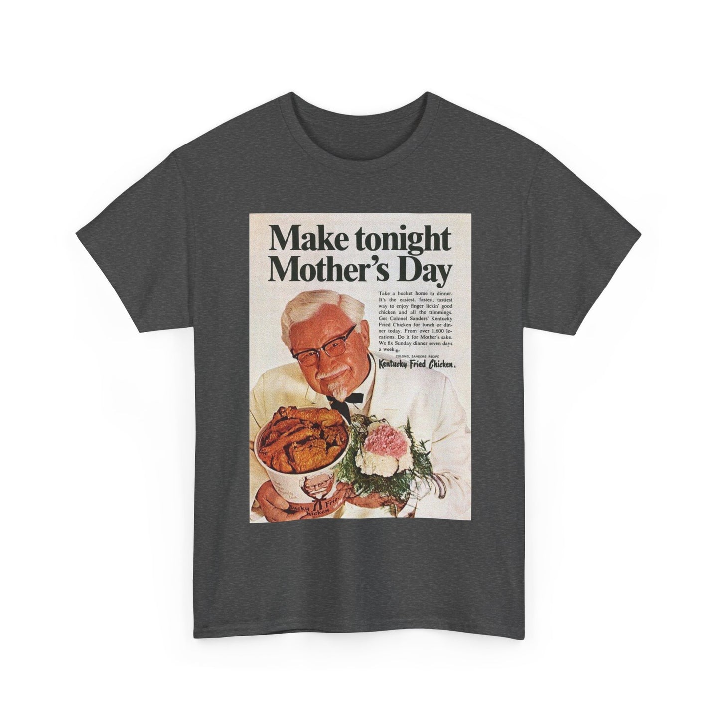 KFC T Shirt Retro Poster Nostalgia Chicken Funny Ads Unisex Heavy Cotton Tee