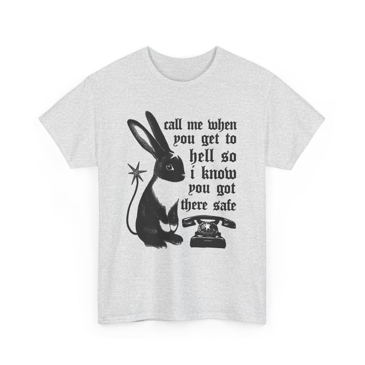 Black Rabbit Telephone Quote T-Shirt Men's Graphic Tee