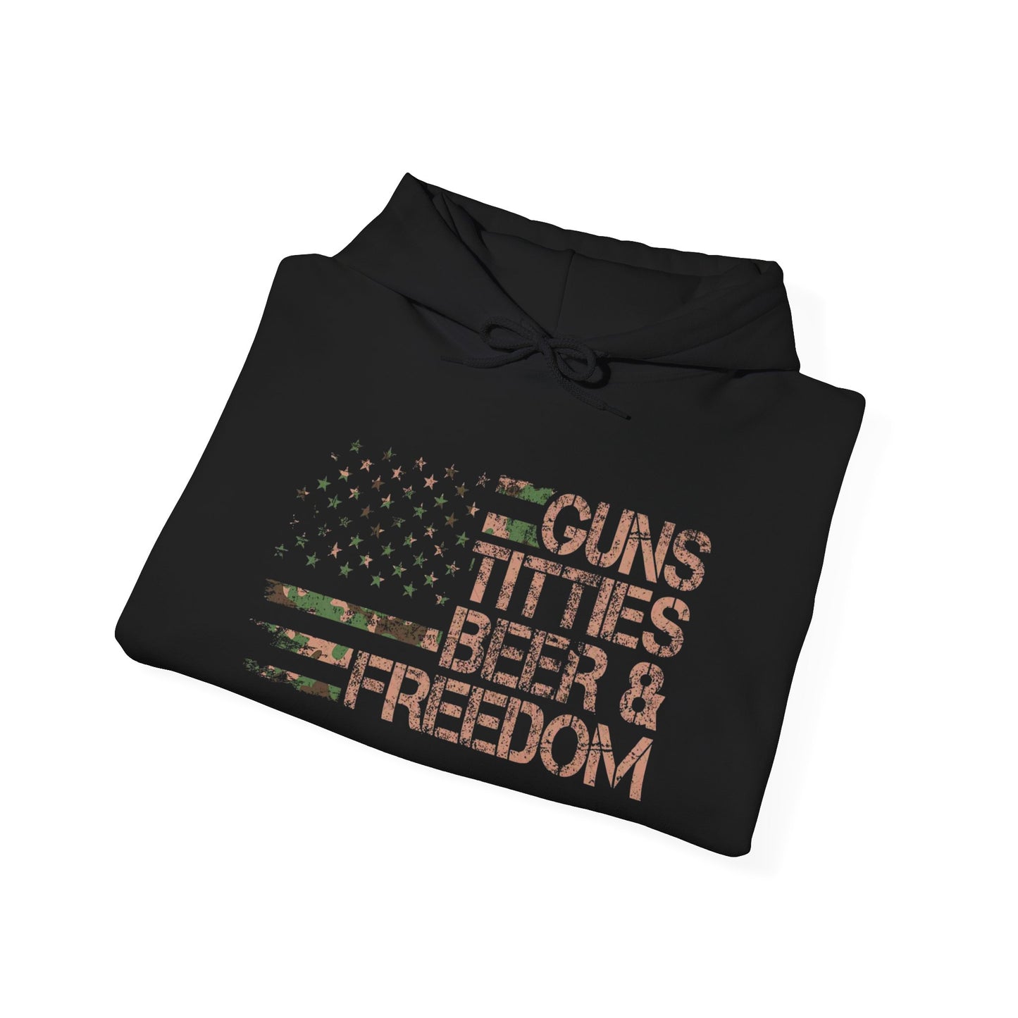 Guns Beer And Freedom Graphic Hoodie Heavy Blend Sweatshirt NEW