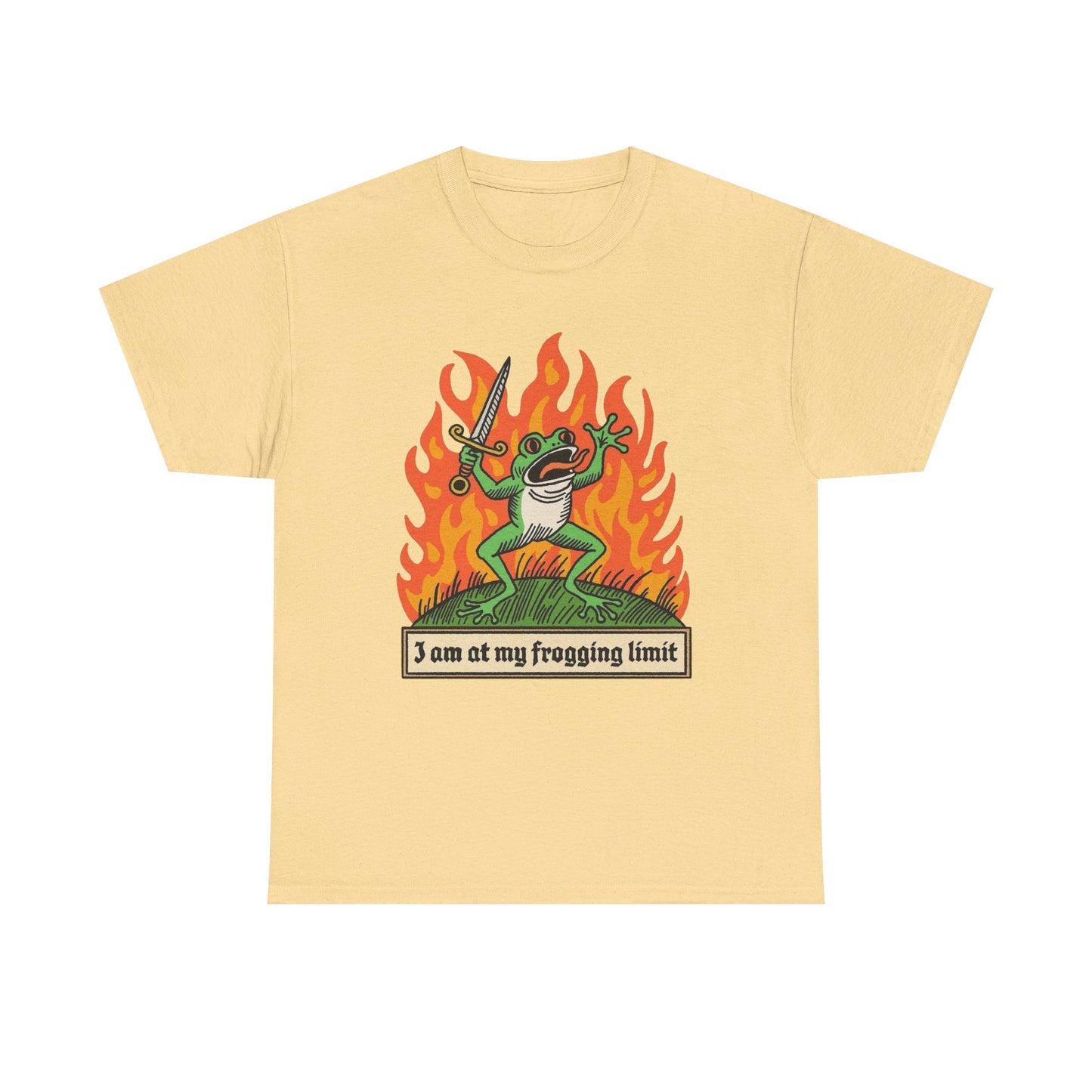 Im At My Frogging Limit Funny Graphic T Shirt Unisex Heavy Cotton Tee