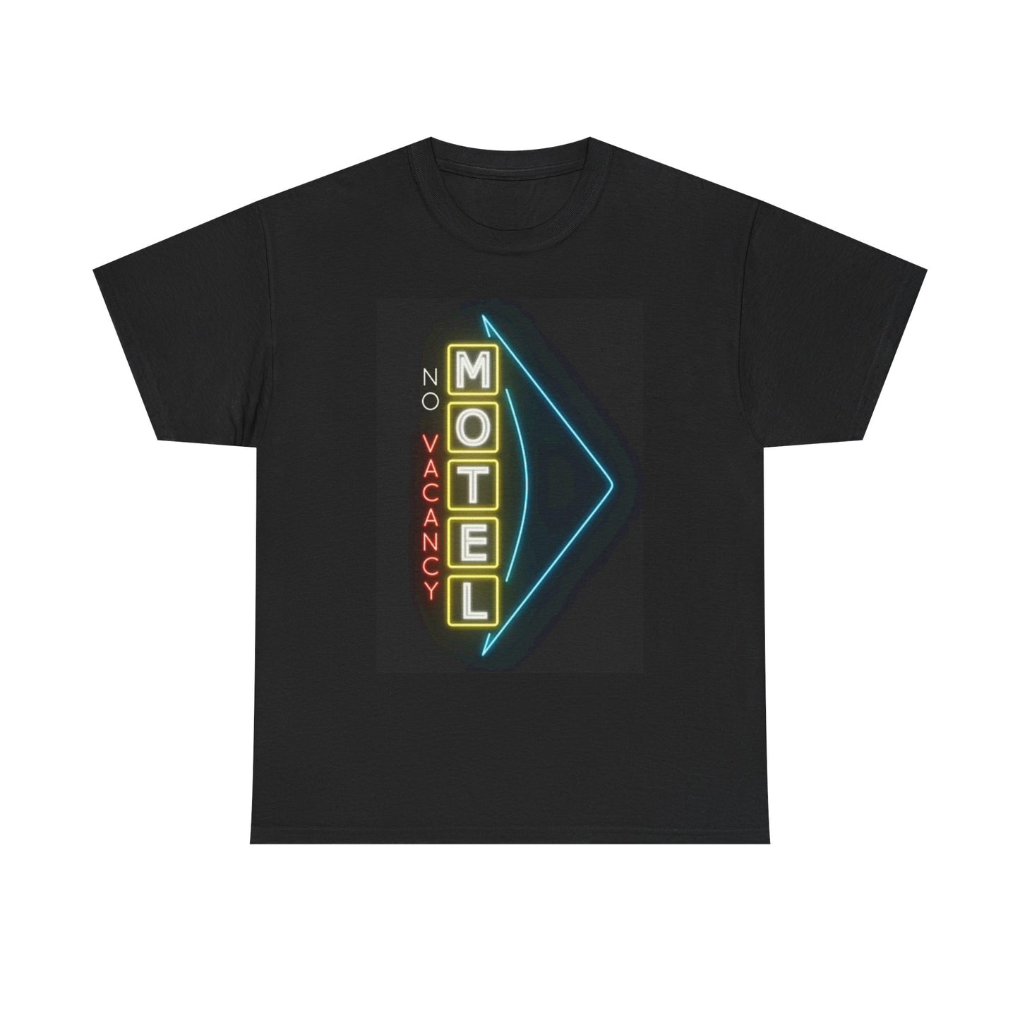 Motel No Vacancy Graphic T Shirt Vintage Neon 50s Unisex Heavy Cotton Tee
