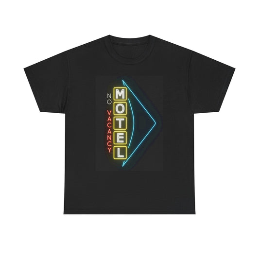 Motel No Vacancy Graphic T Shirt Vintage Neon 50s Unisex Heavy Cotton Tee