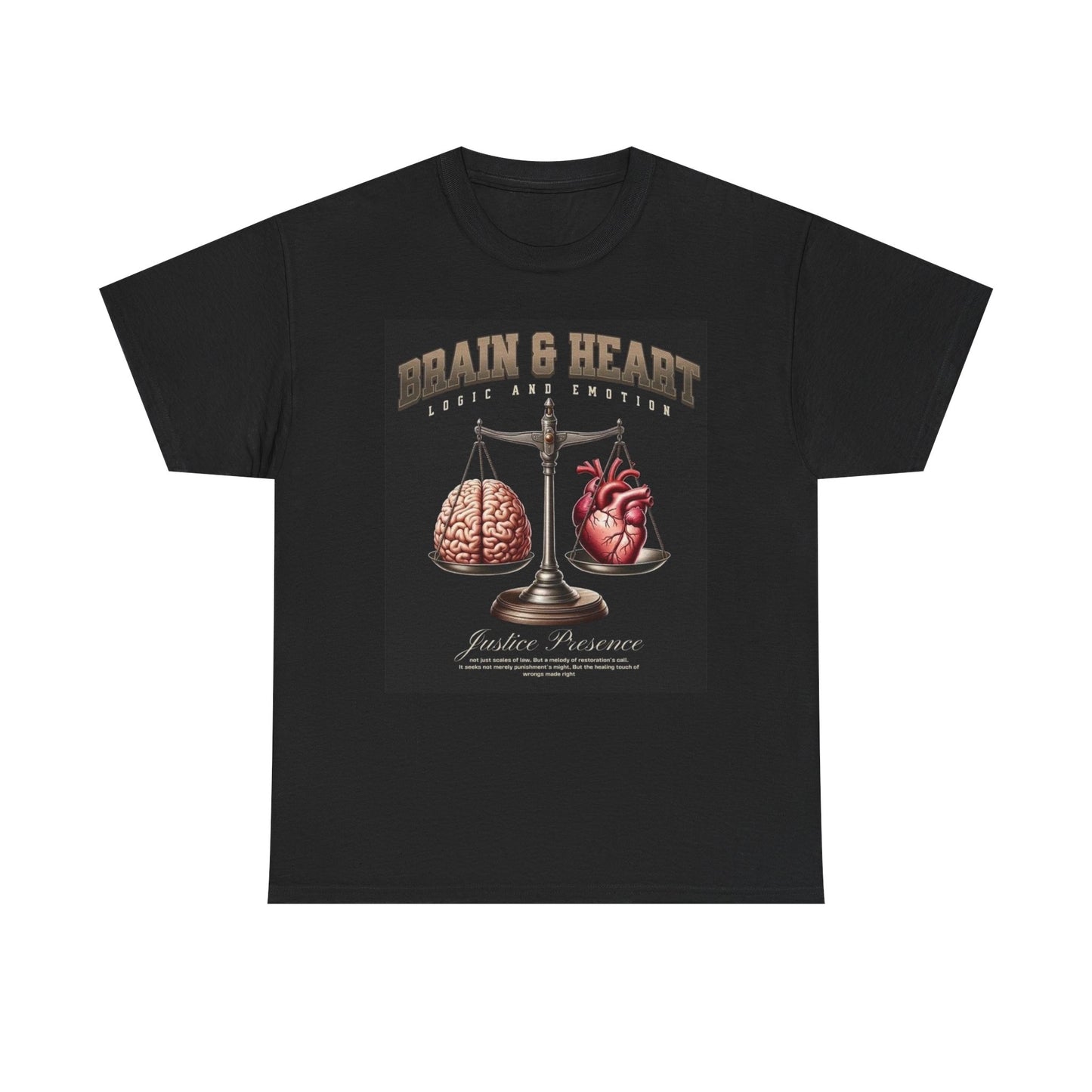 Brain And Heart Graphic T Shirt Street Wear Apparel Unisex Heavy Cotton Tee
