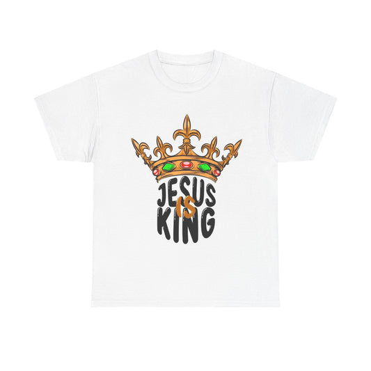 Jesus Is King Tshirt Crown Believe Christ Unisex Heavy Cotton Tee