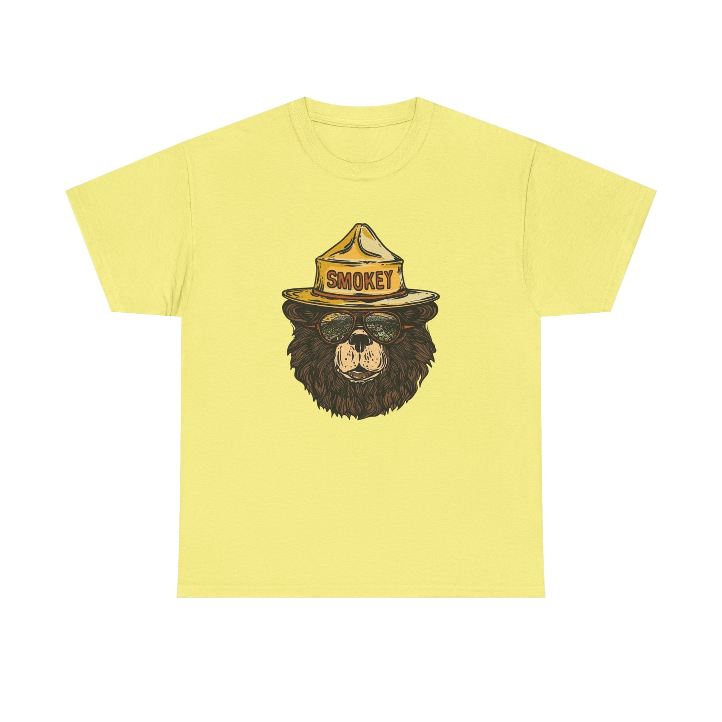 Smokey The Bear Outdoors Retro Graphic T Shirt Unisex Heavy Cotton Tee