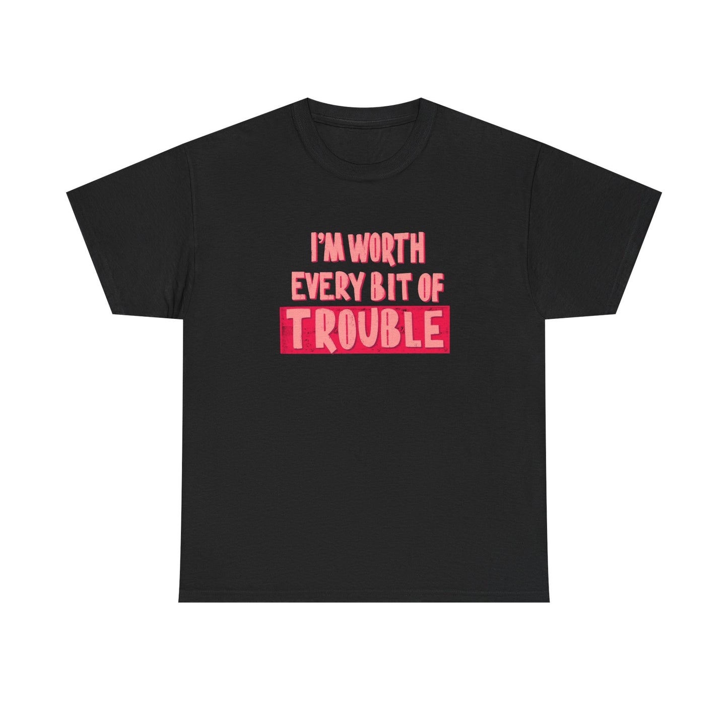 I'm Worth The Trouble Funny Graphic T Shirt NEW ADULT Heavy Cotton Tee