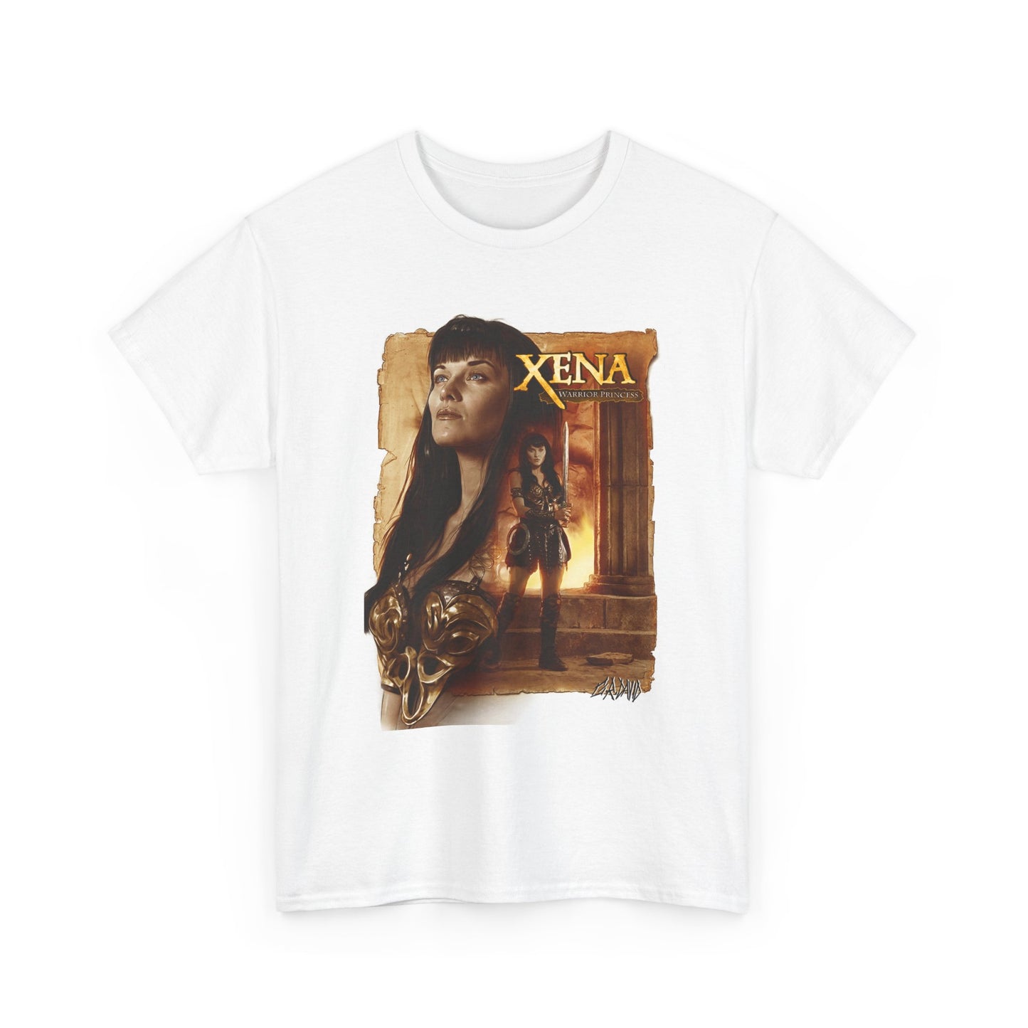 Xena Warrior Princess T Shirt Vintage TV Poster Retro Unisex Heavy Cotton Tee