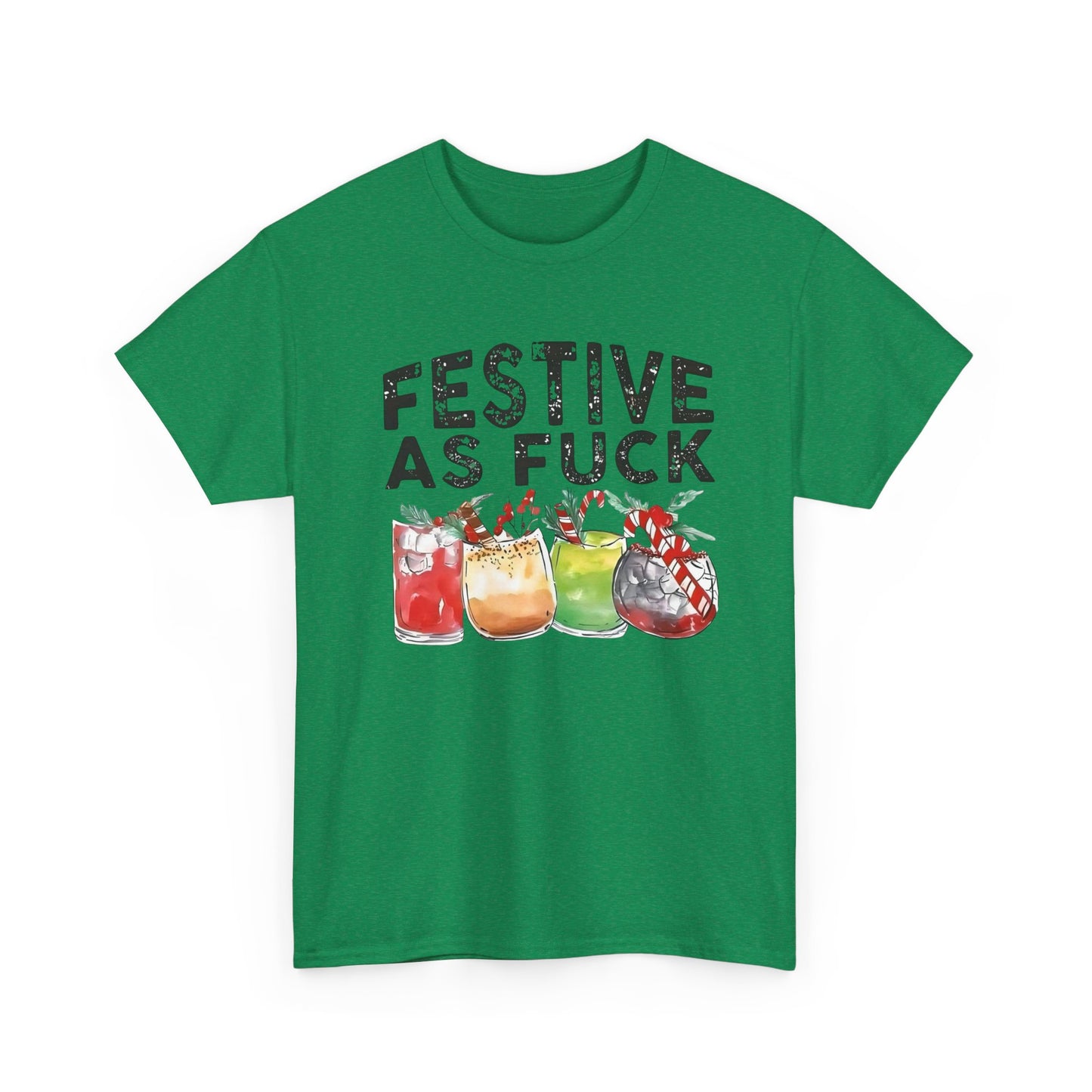 Festive AF Funny Christmas Spirit Graphic T Shirt ADULT NEW
