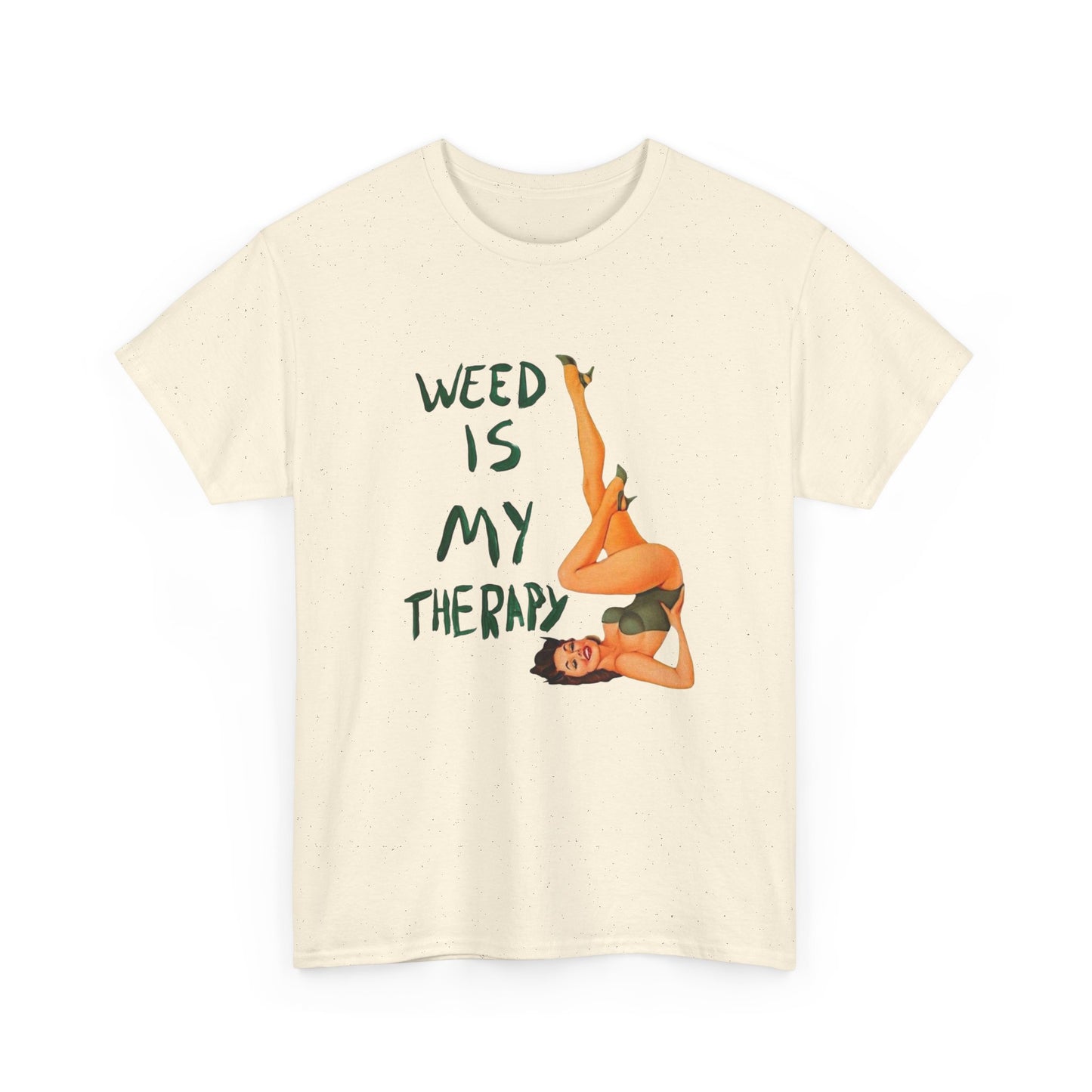 Weed Is My Therapy Graphic T Shirt ADULT NEW Heavy Cotton Tee