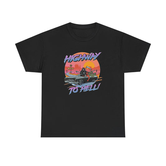 Highway To Hell Graphic T Shirt Unisex Heavy Cotton Tee NEW