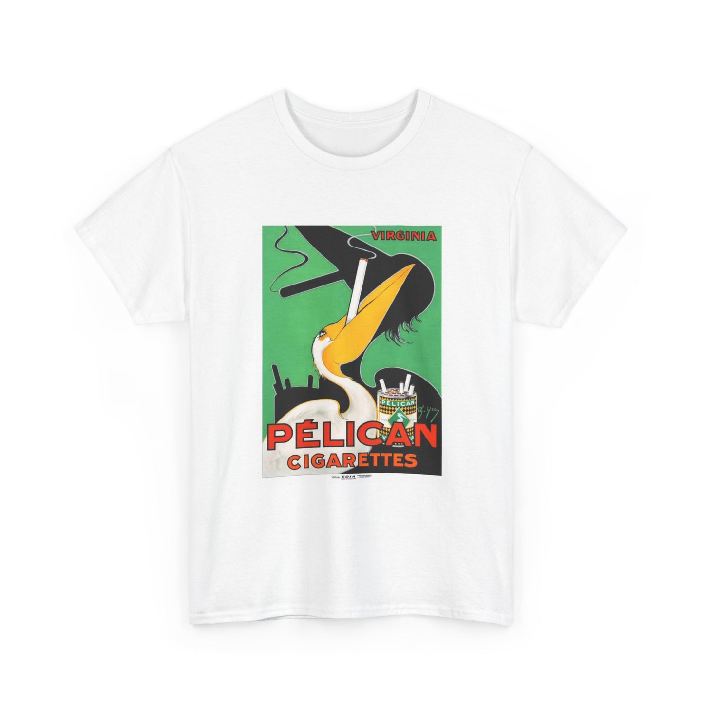Pelican Cigarette Tshirt Vintage Poster Retro Newport Art Painting Unisex