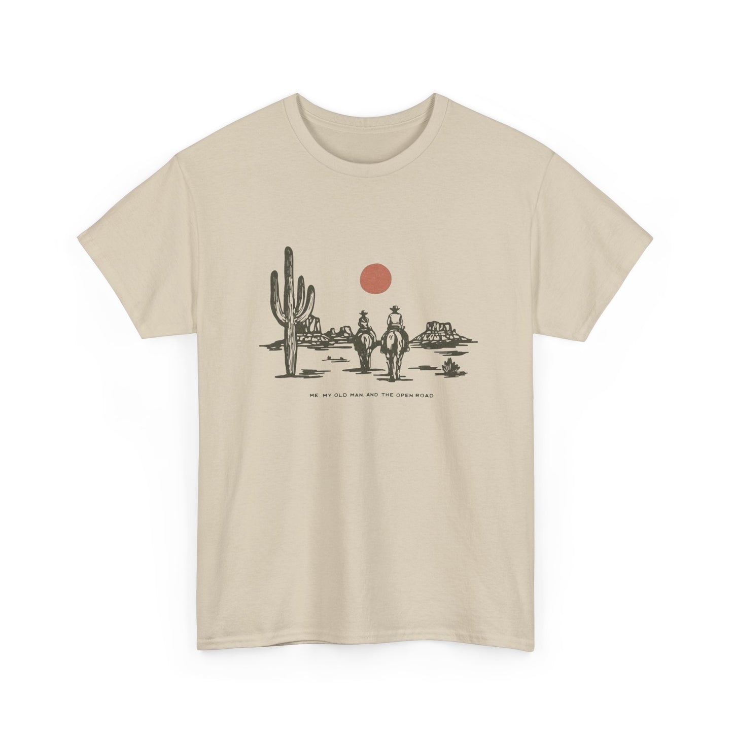 Father And Son Open Road Graphic T Shirt Unisex Heavy Cotton Tee Gift NEW