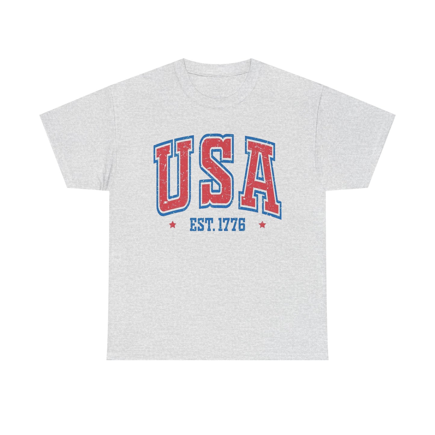 USA 1776 American Flag Graphic T Shirt NEW GIFT Unisex Heavy Cotton Tee Retro