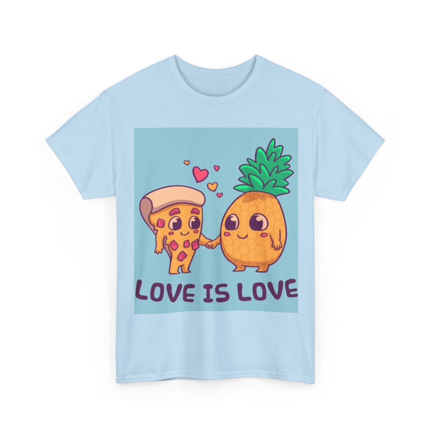 Pizza Is Love Tshirt Funny Cute Pineapple and cheese One Bite Unisex Heavy Tee