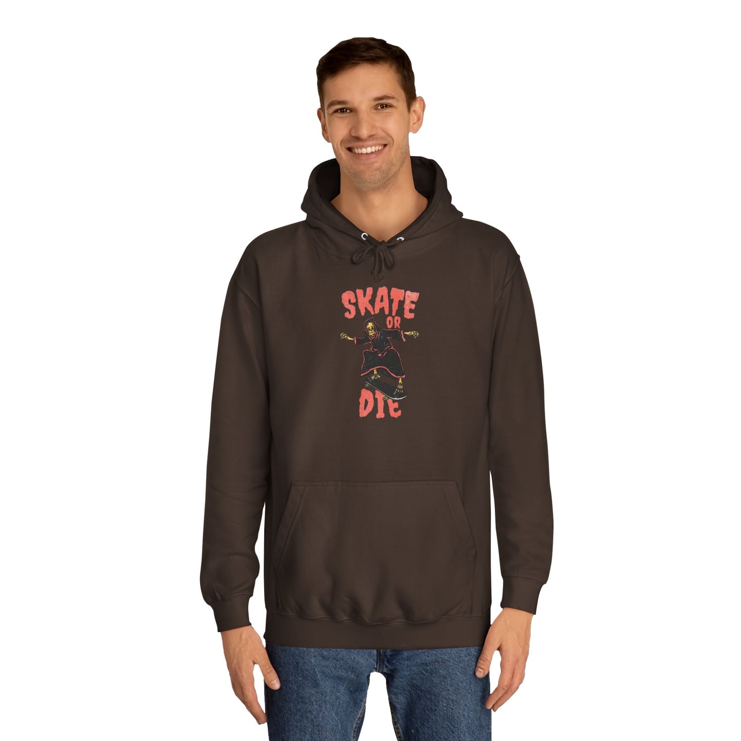 Skate Or Die Hoodie Graphic Skateboarding Grim Reaper Unisex College Hoodie