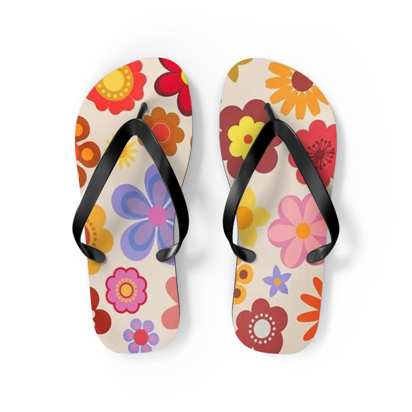 Waves And Sun Sandals Groovy Summer Flip Flops Slides BRAND NEW