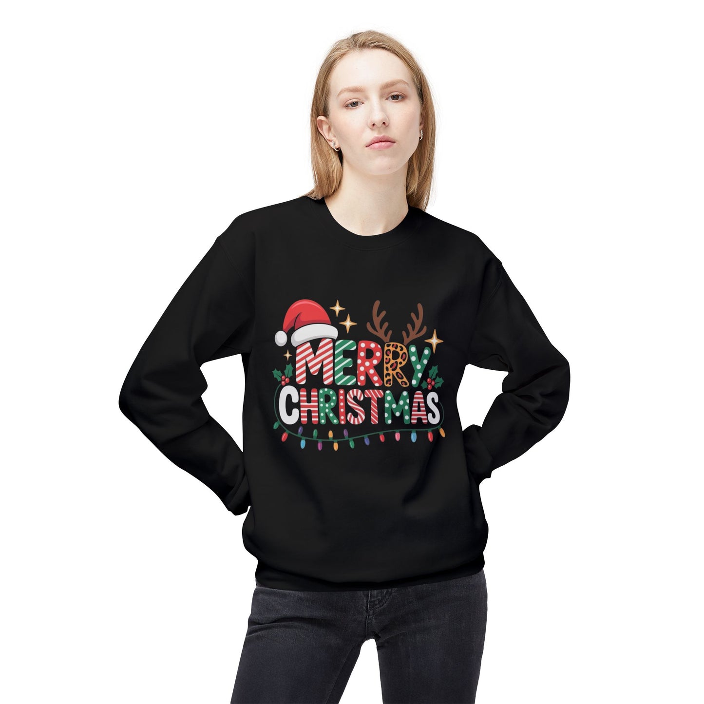 Merry Christmas Sweater Unisex Midweight Softstyle Fleece Crewneck Sweatshirt