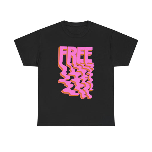 Free Trippy Graphic T Shirt Unisex Heavy Cotton Tee