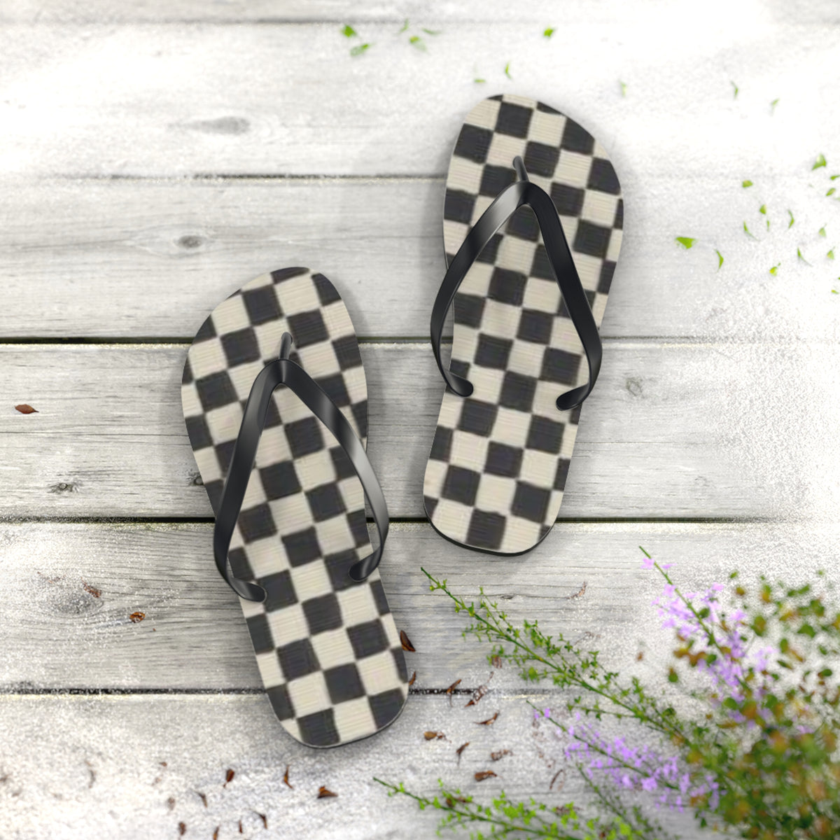 Black And White Sandals, Beach Shoes, Vacation Flip Flops, Pool Slides