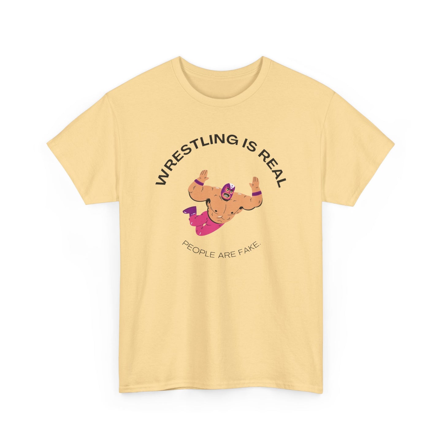 Wrestling Is Real Funny Graphic T Shirt S-5XL NEW Unisex Heavy Cotton Tee