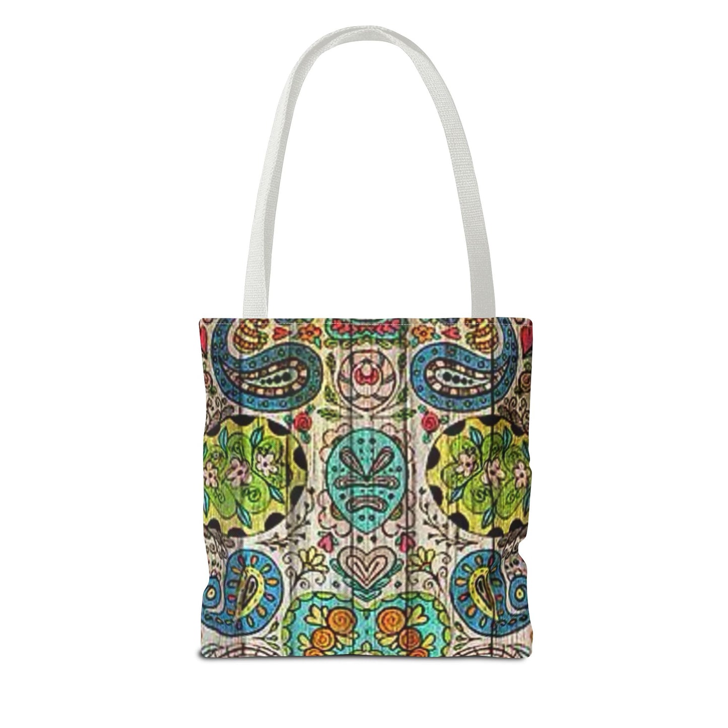 Multi Paisley Green Blue Tan Color BRAND NEW MODERN Tote Bag (AOP)
