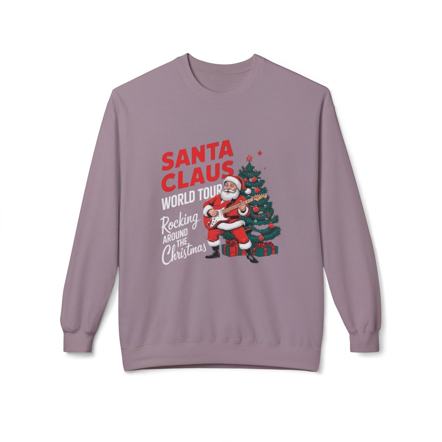 Santa Clause World Tour Unisex Midweight Softstyle Fleece Crewneck Sweatshirt