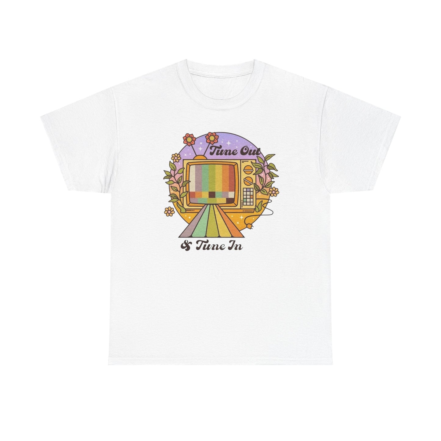 Tune Out And Tune In Retro Graphic T Shirt NEW ADULT Tee