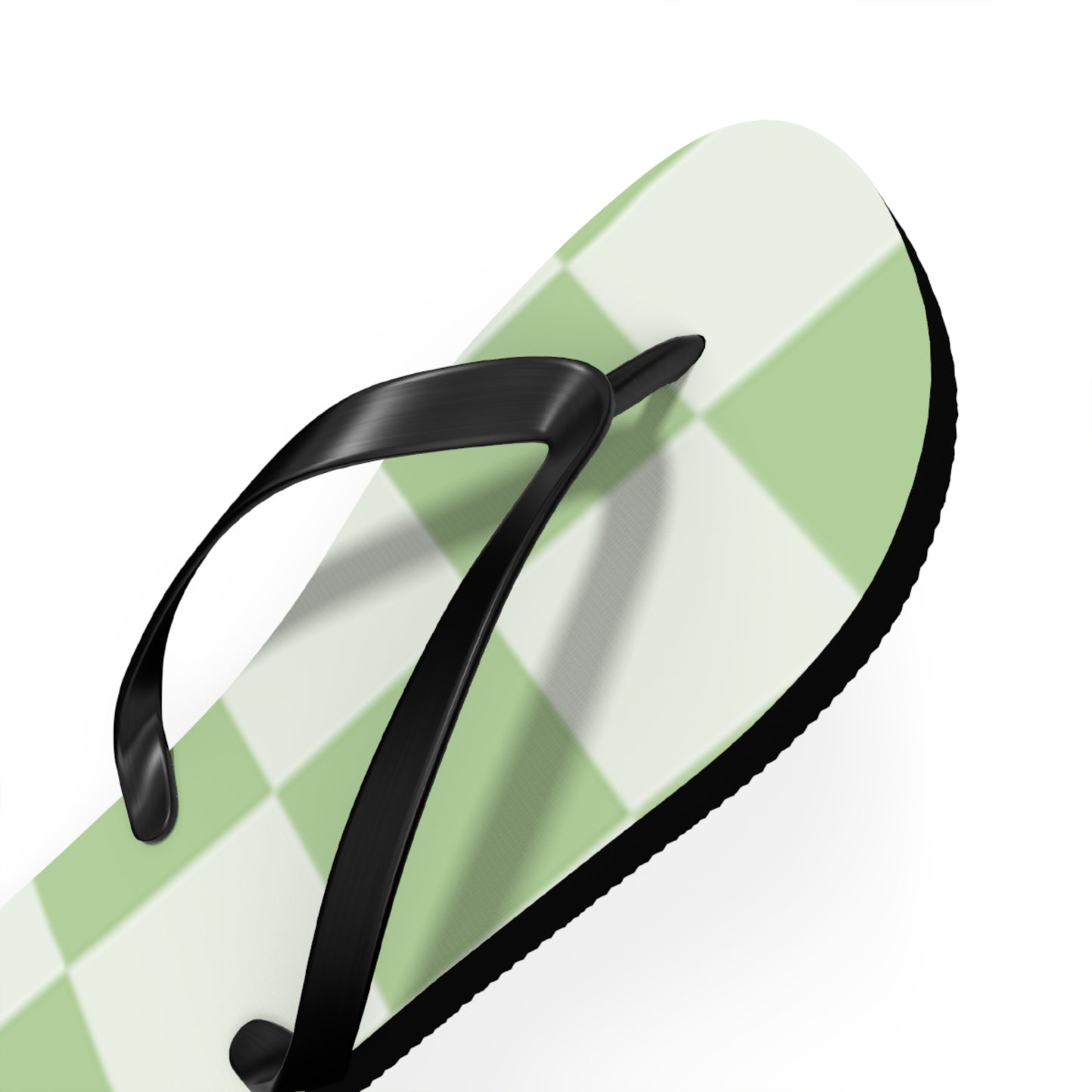 Green Checkered Sandals, Beach Shoes, Vacation Flip Flops, Pool Slides