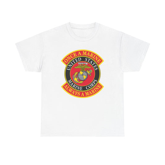 Once A Marine Always A Marine Graphic T Shirt Vintage Retro Unisex Heavy Cotton