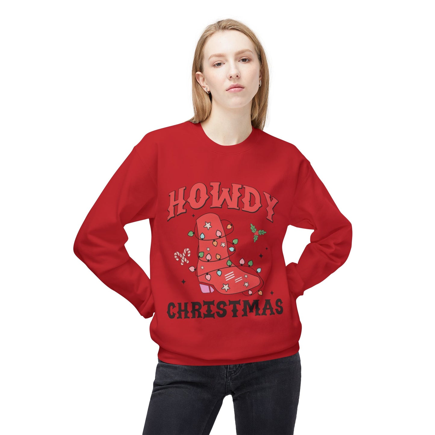 Howdy Christmas Sweater NEW Unisex Fleece Crewneck Sweatshirt