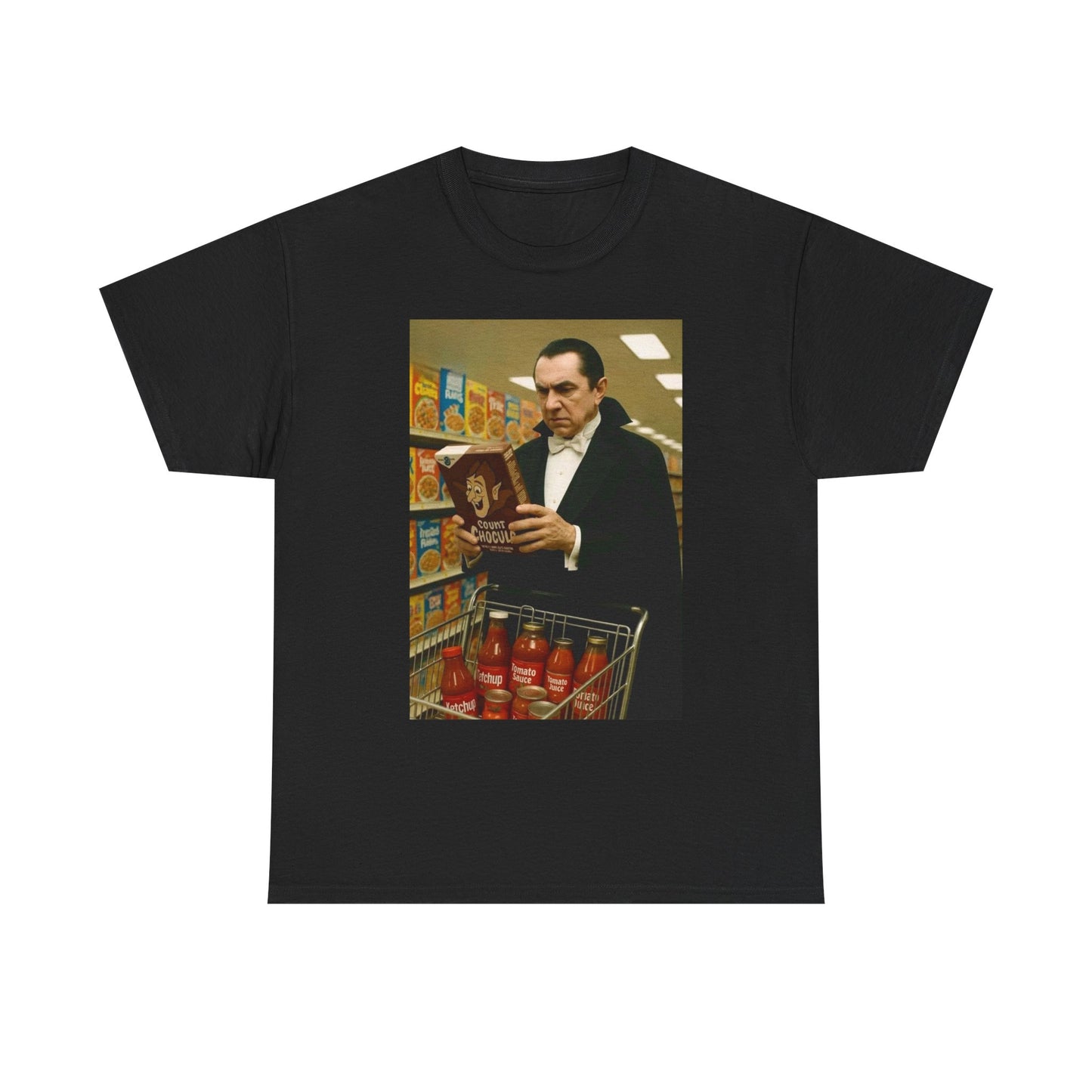 Count Chocula Funny Graphic T Shirt Vintage Cereal Unisex Heavy Cotton Tee