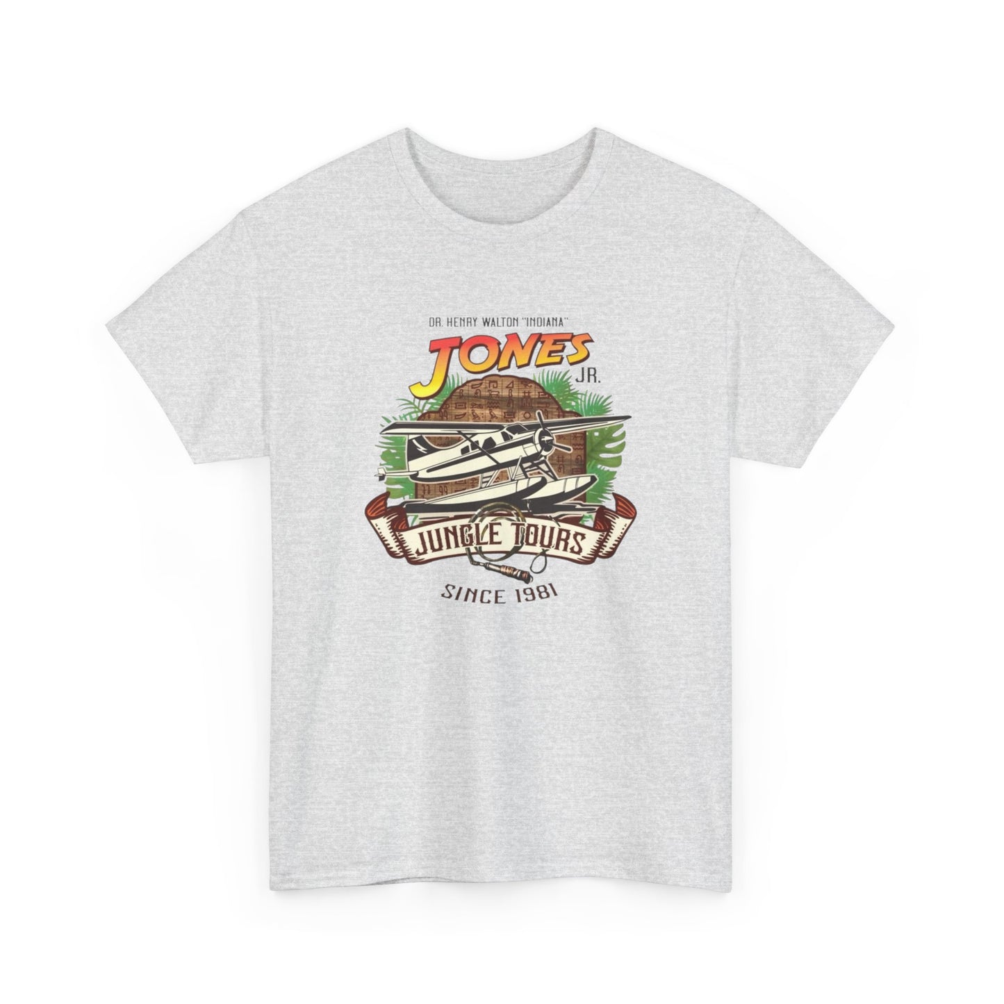Jungle Tours Indiana Jones Graphic T Shirt Unisex Heavy Cotton Tee