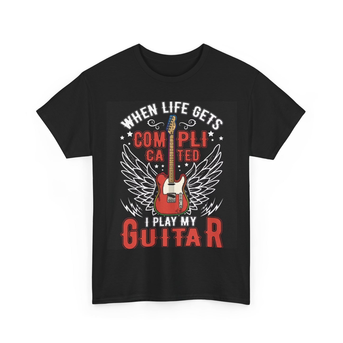 Guitar Rock and Roll T shirt Guitarist Musician Retro Unisex Heavy Cotton Tee2