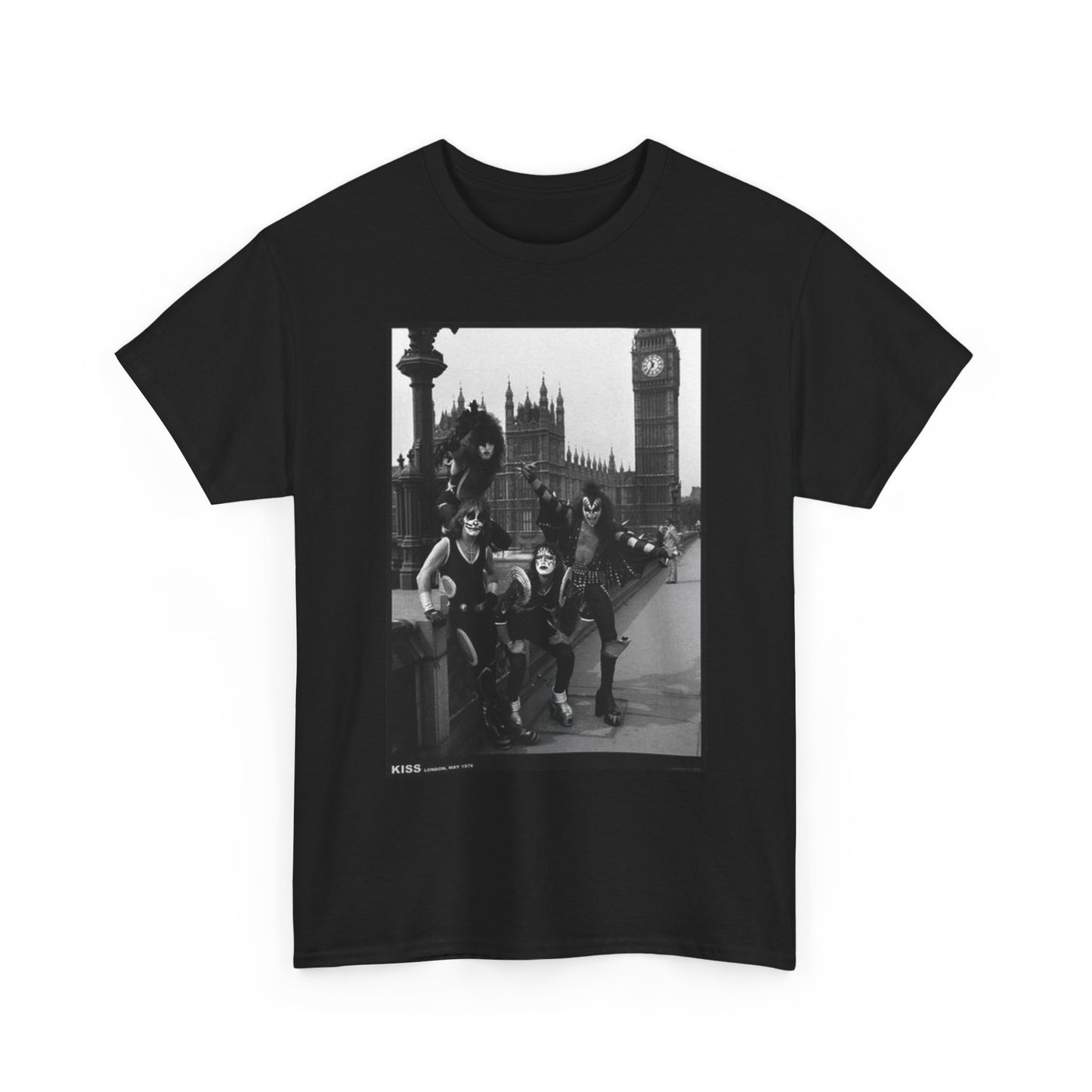 KISS Graphic T Shirt Vintage London Photo Retro Rock Unisex Heavy Cotton Tee