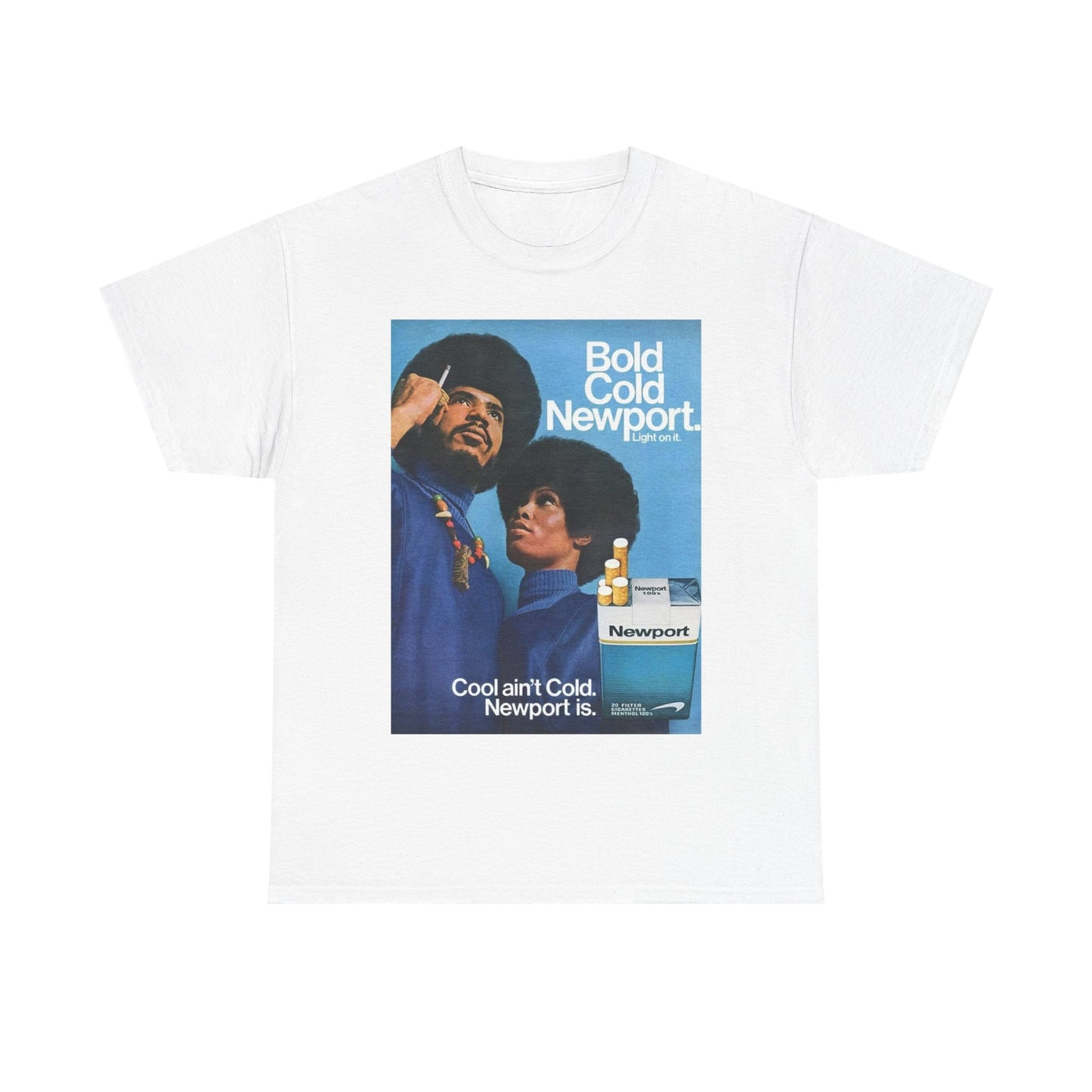 Newport T-shirt vintage cigarette funny retro poster art Unisex Heavy Cotton Tee