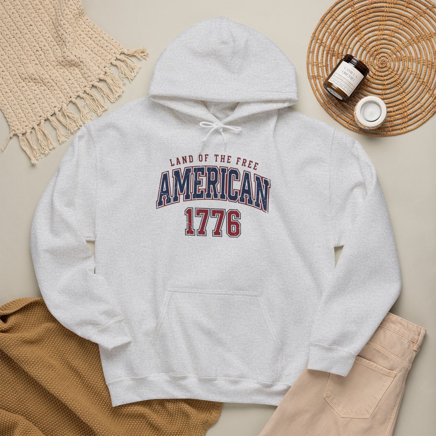 America Land Of The Free Graphic Hoodie Men's Heavy Blend™ Hooded Sweatshirt
