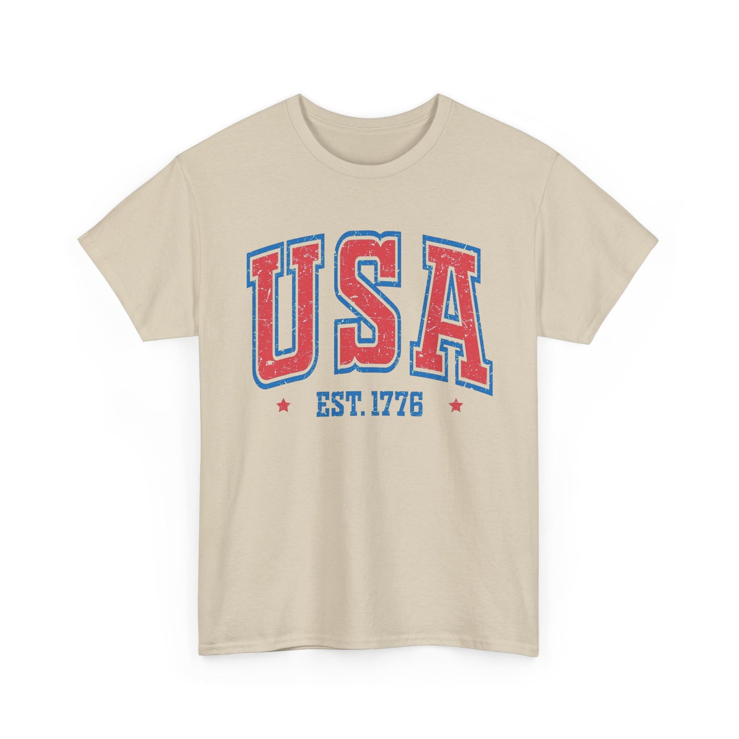 USA 1776 American Flag Graphic T Shirt NEW GIFT Unisex Heavy Cotton Tee Retro