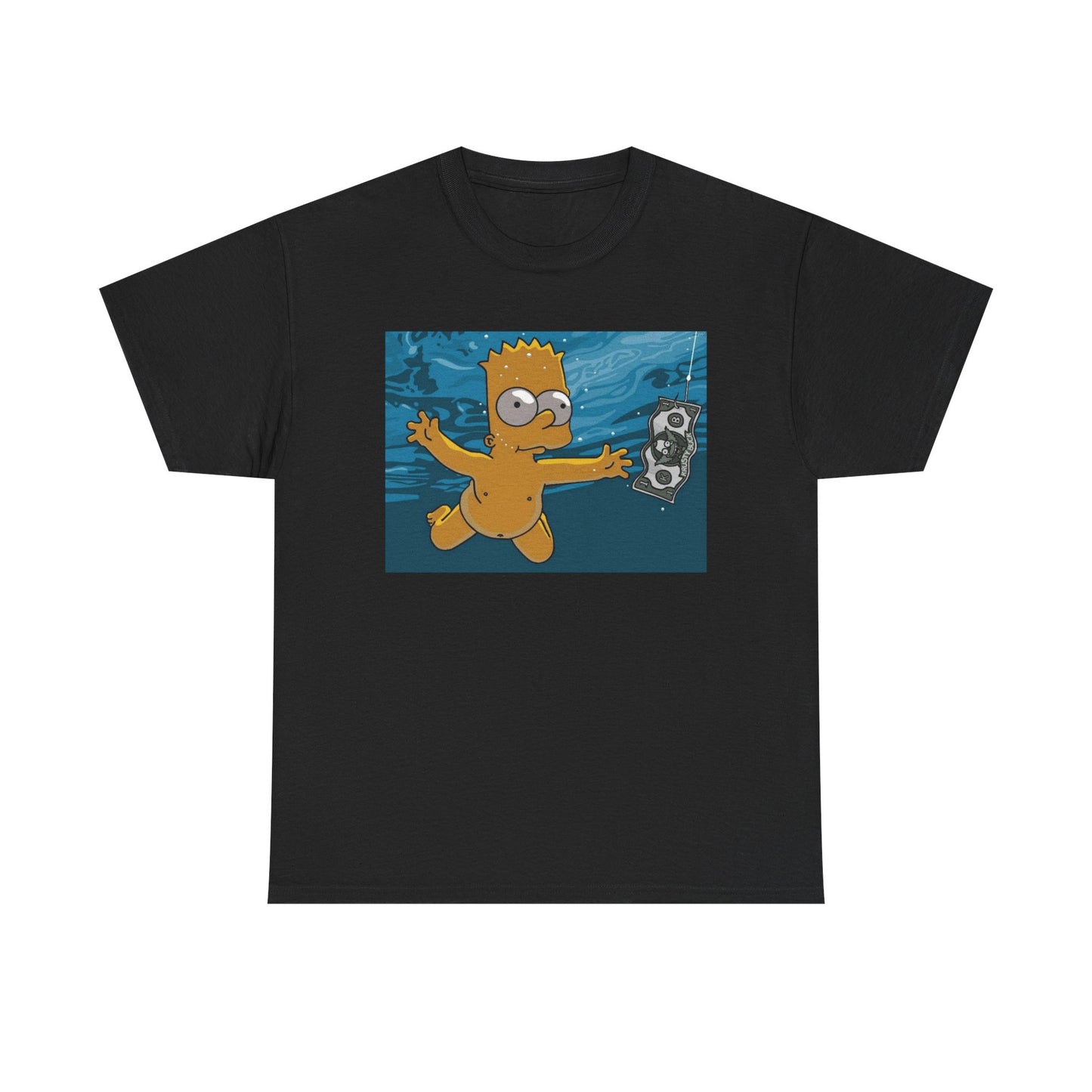 Simpsons T-shirt vintage nirvana retro art funny graphic Unisex Heavy Cotton Tee