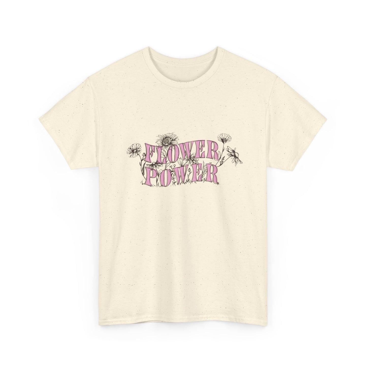 Flower Power T Shirt Unisex Heavy Cotton Tee