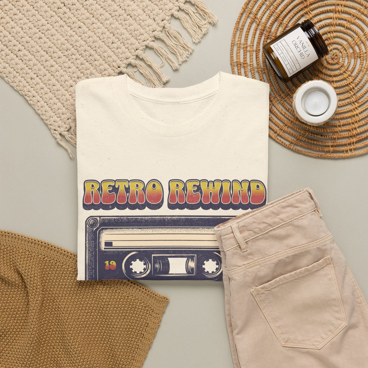 Retro Rewind Graphic T Shirt Men's  Heavy Cotton Tee