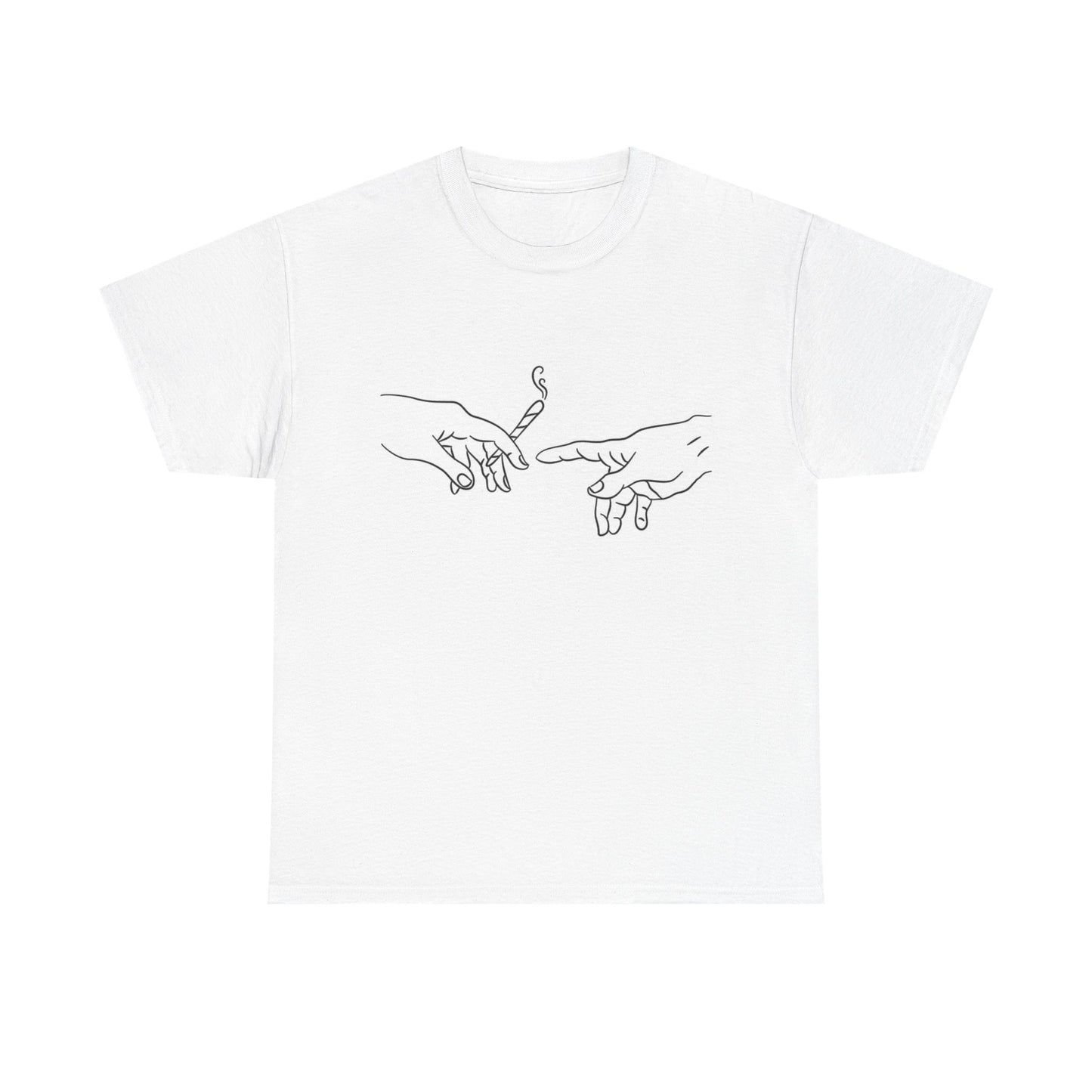 Michelangelo Tshirt Weed joint funny art painting Unisex Heavy Cotton Tee