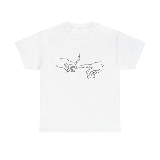 Michelangelo Tshirt Weed joint funny art painting Unisex Heavy Cotton Tee