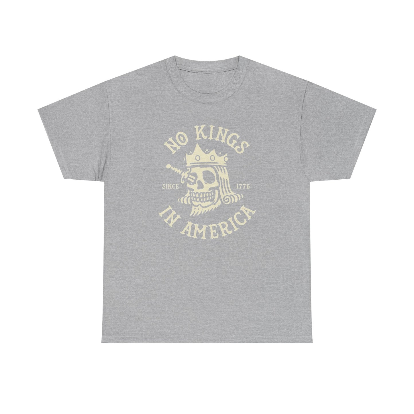 NO KINGS IN AMERICA Graphic T-Shirt Comfy Cotton Tee Brand NEW