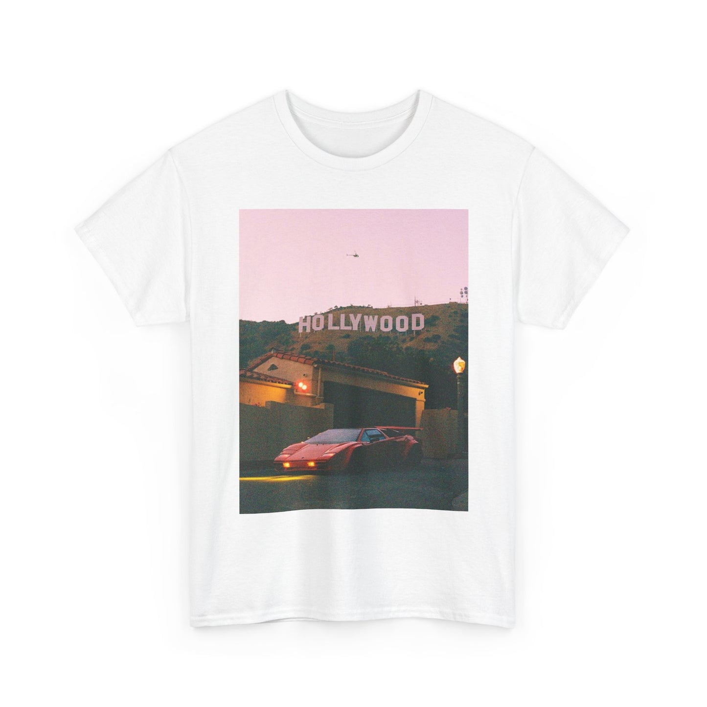 California Lamborghini retro vintage photo Hollywood hills Unisex Heavy Cotton