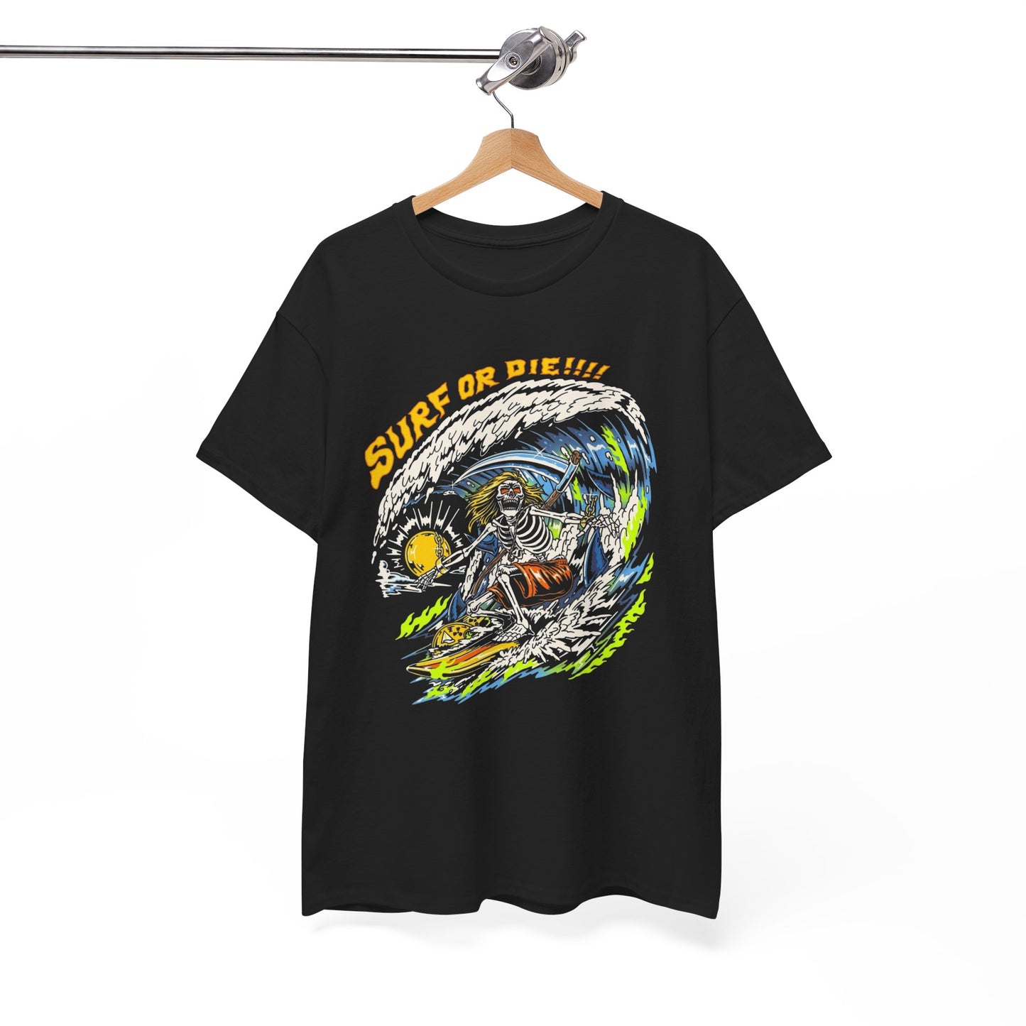 Surf Or Die Graphic T Shirt NEW ADULT Unisex Heavy Cotton Tee