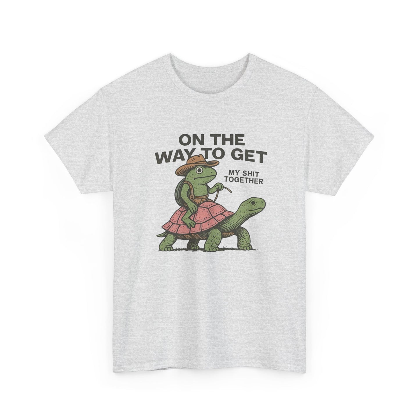 On My Way To Get It Together Funny Frog Cowboy Graphic T Shirt Tee Retro Gift