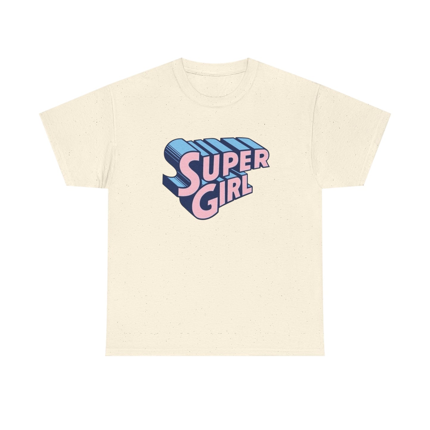 Super Girl Retro Bubble Letters Graphic T-Shirt Unisex Heavy Cotton Tee