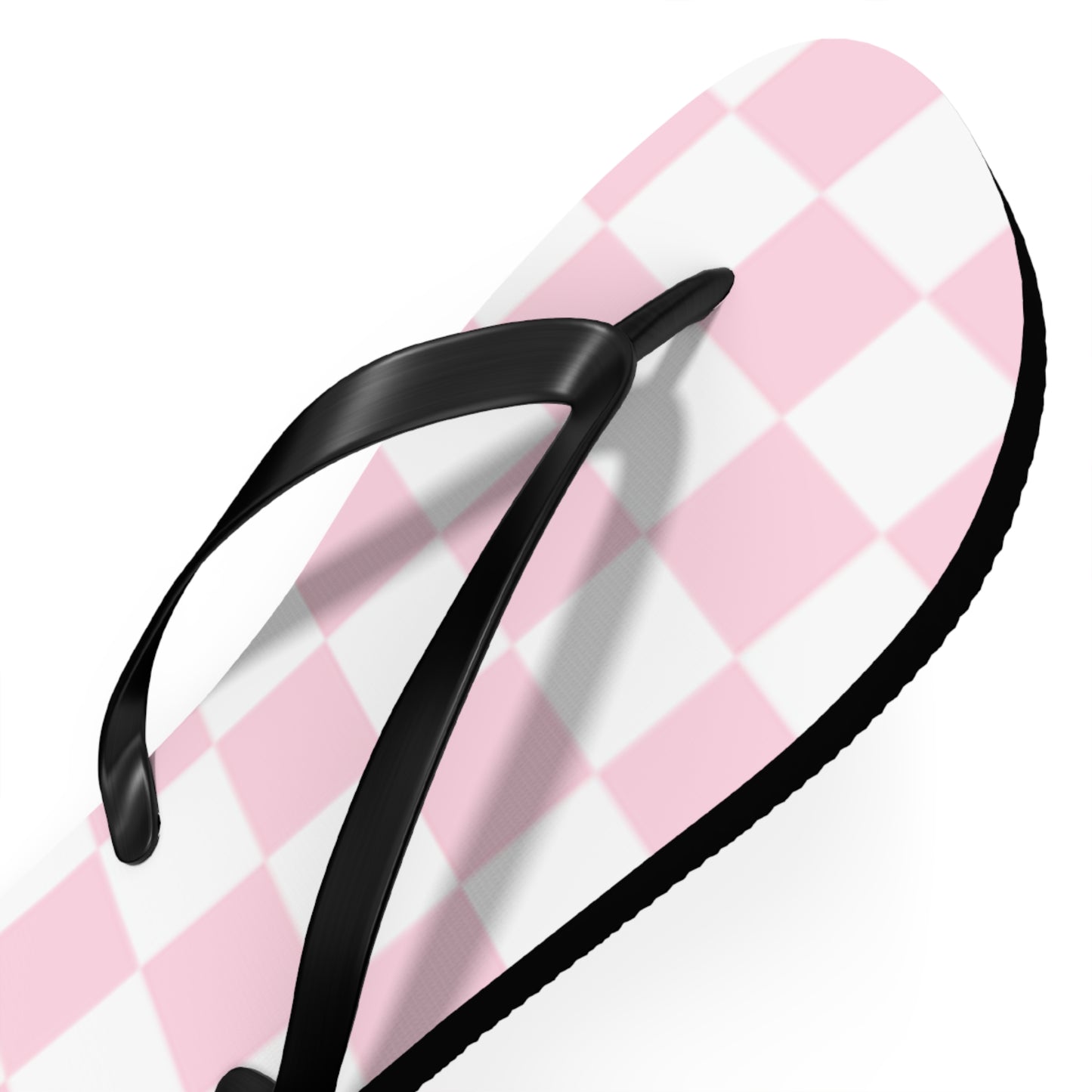 Pink Checkered Sandals, Beach Shoes, Vacation Flip Flops, Pool Slides