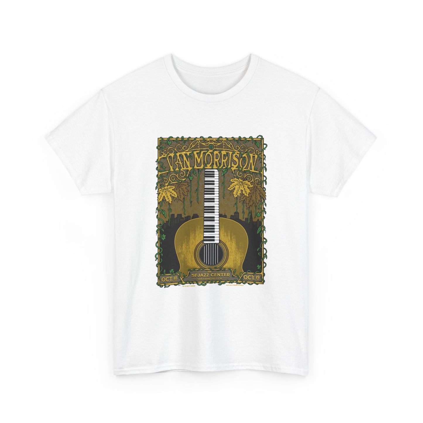 Van Morrison Tshirt Classic Rock Merch Graphic Retro Unisex Heavy Cotton Tee