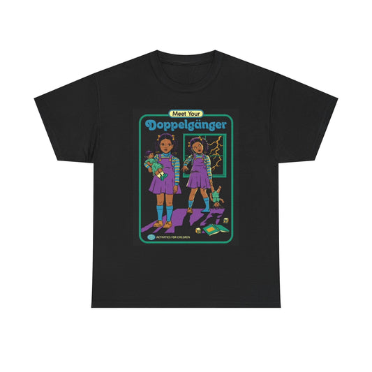 Meet Your Doppelganger Graphic T Shirt Funny Vintage Unisex Heavy Cotton Tee
